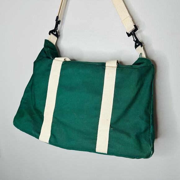 Vintage 90s CANADA DRY Green Buckle Front Shoulder Strap Duffle Messenger Bag - Picture 10 of 13